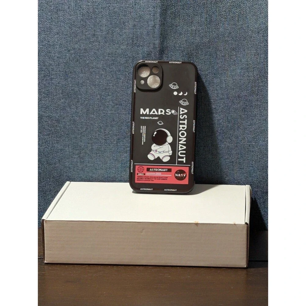Astronaut Space Phone Case iPhone 14 Pro Max Slim Black TPU NASA Style Cover New